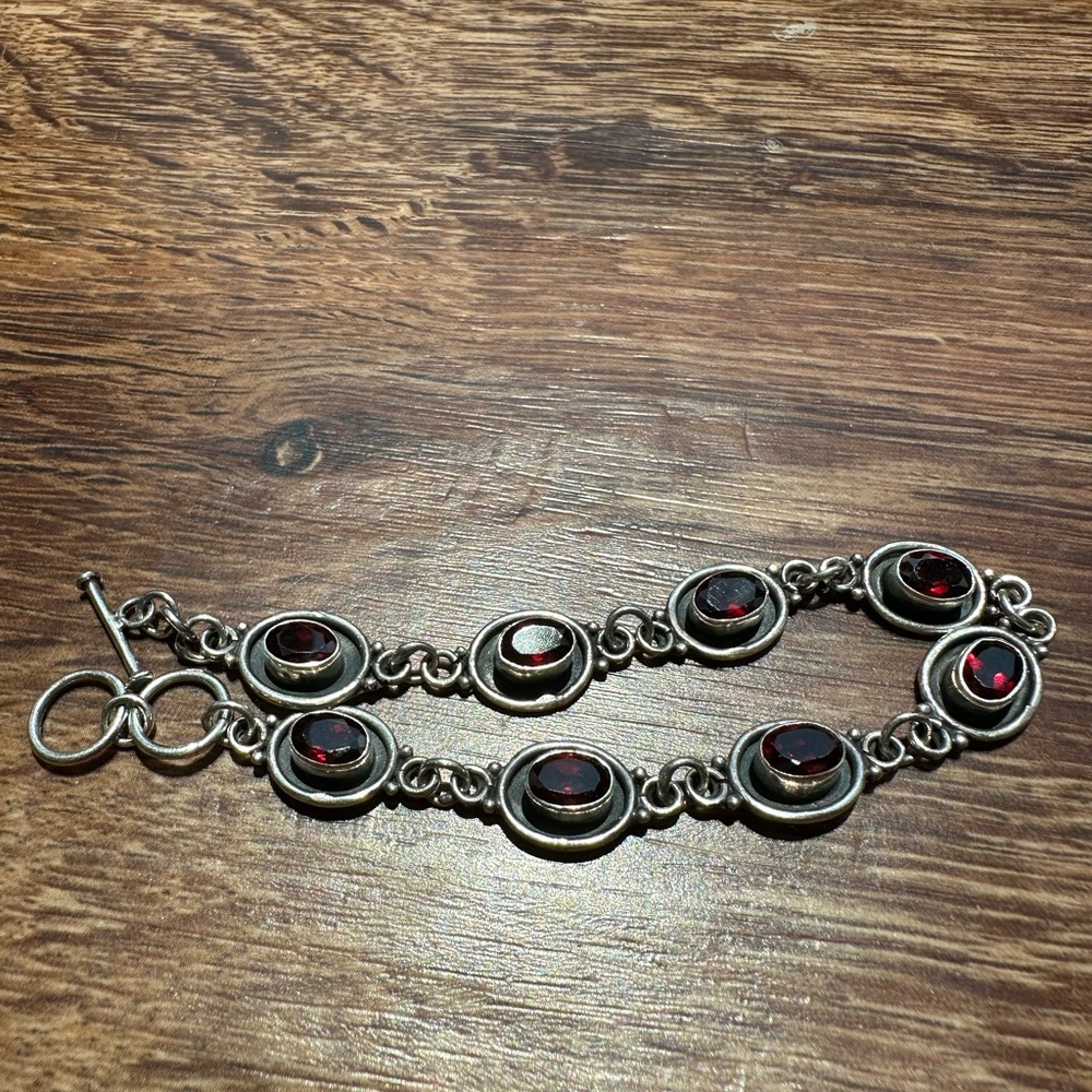 Garnet Toggle Bracelet